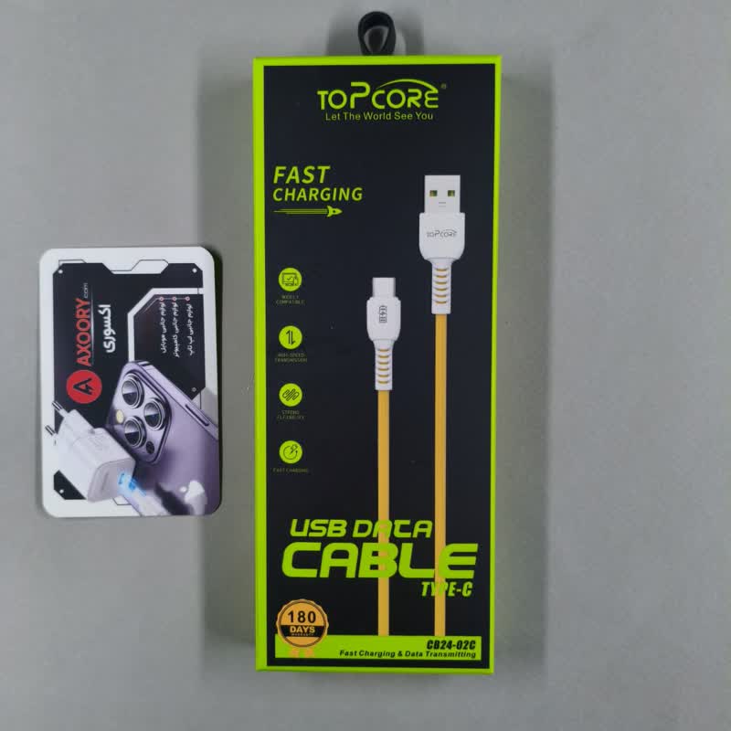 کابل تایپ سی زرد topcore