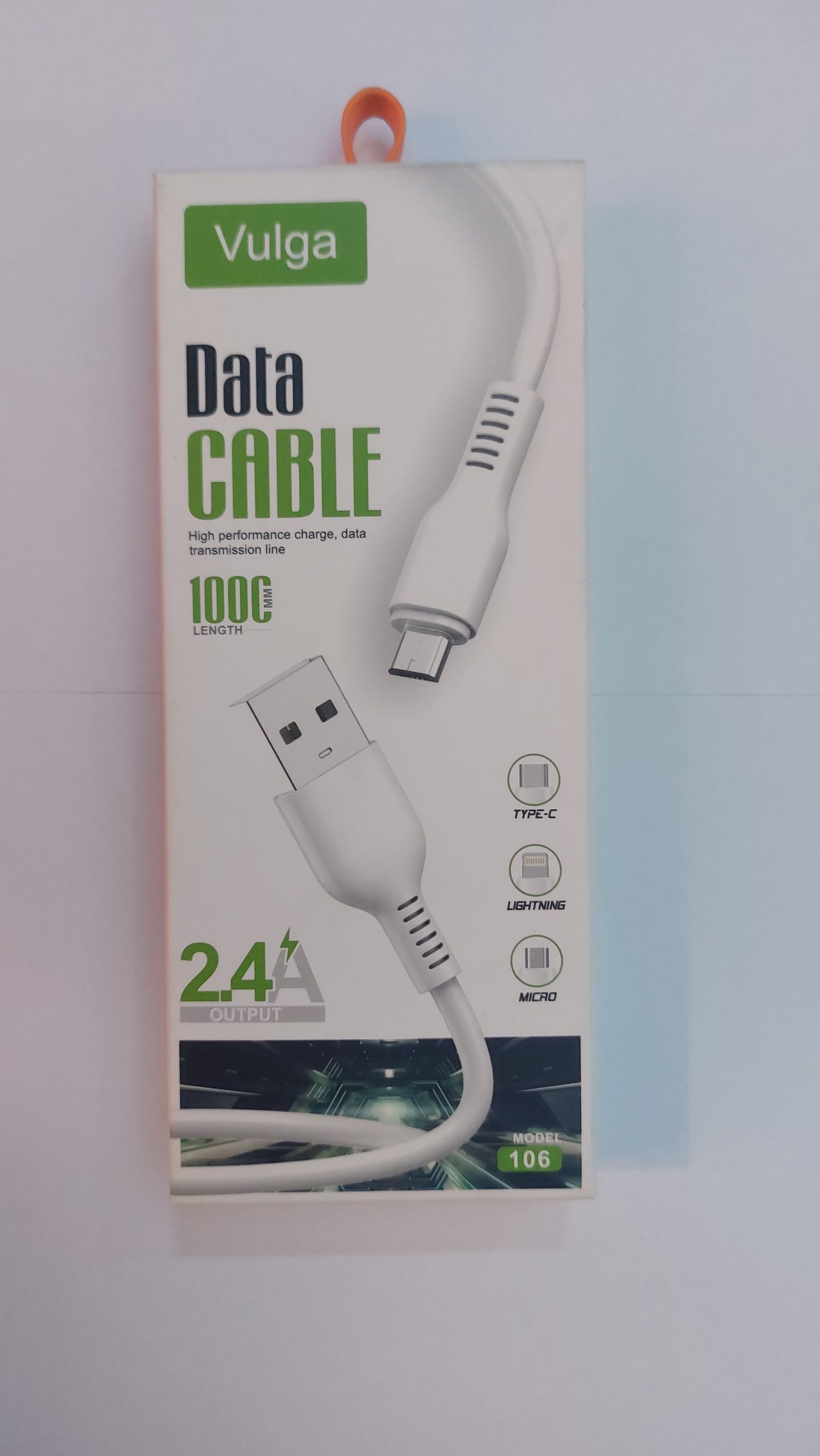 کابل شارژ و انتقال داده Micro Usb ولگا Vulga مدل 106